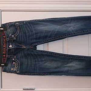 Rock Revival women's Celine skinny embellished pocket flap jeans
